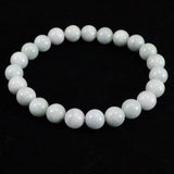 Natural Itoigawa Jadeite White-Green 8mm Bead Bracelet 23.5g with Certificate (ID:93519)
