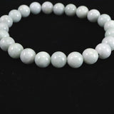 Natural Itoigawa Jadeite White-Green 8mm Bead Bracelet 23.5g with Certificate (ID:93519)