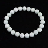 Natural Itoigawa Jadeite White-Green 8mm Bead Bracelet 23.5g with Certificate (ID:93519)