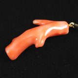 Japanese Natural Gem Coral Pendanttop 1.96g (ID:93520)