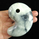 Natural Itoigawa Jadeite Green 78mm Magatama 268.5g with Certificate (ID:93613)