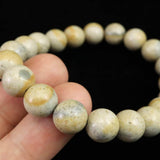 Japanese Natural Tourmaline Himekawa Rhyolite 10mm Bead Bracelet 28.0g (ID:93983)