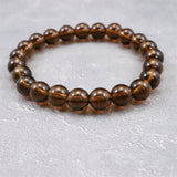 Japanese Natural Smoky Quartz 8mm Bead Bracelet 15.2g (ID:94199)