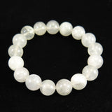 Japanese Natural Gray Onokoro Quartz 12mm Bead Bracelet 42.0g (ID:94941)