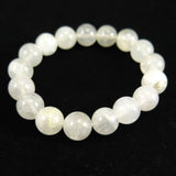 Japanese Natural Gray Onokoro Quartz 12mm Bead Bracelet 42.0g (ID:94941)