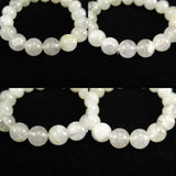 Japanese Natural Gray Onokoro Quartz 12mm Bead Bracelet 42.0g (ID:94941)