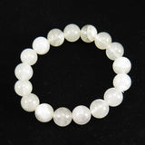 Japanese Natural Gray Onokoro Quartz 12mm Bead Bracelet 42.0g (ID:94941)