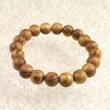 Japanese Natural Ise Cedar Wood 10.5mm Bead Bracelet 6.9g (ID:95077)