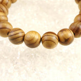 Japanese Natural Ise Cedar Wood 10.5mm Bead Bracelet 6.9g (ID:95077)