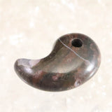 Japanese Natural Botan Stone Red 21mm Magatama 2.5g (ID:96022)