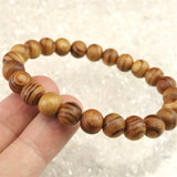 Japanese Natural Koyasan Cedar Wood 9mm Bead Bracelet 3.9g (ID:96642)