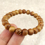 Japanese Natural Koyasan Cedar Wood 9mm Bead Bracelet 3.9g (ID:96642)