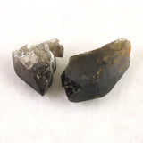 Japanese Natural Morion Black Quartz 22mm Rough Stone Set of 2 22.5g (ID:97661)