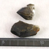 Japanese Natural Morion Black Quartz 22mm Rough Stone Set of 2 22.5g (ID:97661)