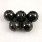 Japanese Natural Gray Inclusions Morion Black Quartz B Grade 12mm Single Bead (ID:YKK)