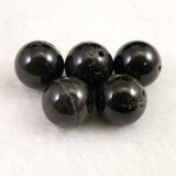 Japanese Natural Gray Inclusions Morion Black Quartz B Grade 12mm Single Bead (ID:YKK)