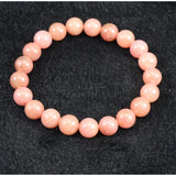 Japanese Natural Silica Rhodonite 4A Grade 9mm Bead Bracelet 22.7g (ID:86199)