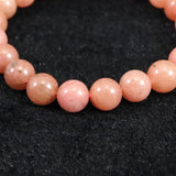 Japanese Natural Silica Rhodonite 4A Grade 9mm Bead Bracelet 22.7g (ID:86199)