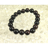 Japanese Natural Vermilion Obsidian 12mm Bead Bracelet 34.7g (ID:81215)