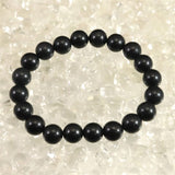 Japanese Natural Black Silica 10mm Bead Bracelet 26.9g (ID:90071)
