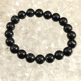 Japanese Natural Black Silica 10mm Bead Bracelet 27.2g (ID:78788)
