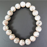 Japanese Natural Pink Granite 10mm Bead Bracelet 27.8g (ID:39818)