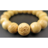 Japanese Natural Koyasan Hinoki Cypress Wood 9mm Bead Bracelet 9g (ID:582760)
