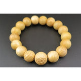 Japanese Natural Koyasan Hinoki Cypress Wood 9mm Bead Bracelet 9g (ID:582760)
