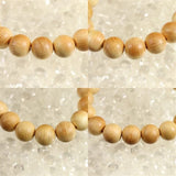 Japanese Natural Yoshino Hinoki Cypress Wood 13mm Bead Bracelet 11.8g (ID:65860)