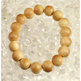 Japanese Natural Yoshino Hinoki Cypress Wood 13mm Bead Bracelet 11.8g (ID:65860)