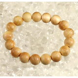Japanese Natural Yoshino Hinoki Cypress Wood 13mm Bead Bracelet 11.8g (ID:65860)