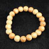 Japanese Natural Yoshino Cedar Wood 11mm Bead Bracelet 5.8g (ID:58377)