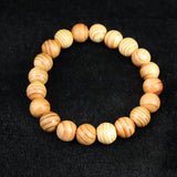 Japanese Natural Yoshino Cedar Wood 11mm Bead Bracelet 5.8g (ID:58377)