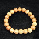 Japanese Natural Yoshino Cedar Wood 11mm Bead Bracelet 5.8g (ID:58377)