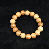 Japanese Natural Yoshino Cedar Wood 13mm Bead Bracelet 8.1g (ID:28323)