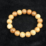 Japanese Natural Yoshino Cedar Wood 13mm Bead Bracelet 8.1g (ID:28323)
