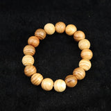 Japanese Natural Yoshino Cedar Wood 13mm Bead Bracelet 8.1g (ID:28323)