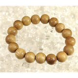 Japanese Natural Chestnut Burl Wood 13mm Bead Bracelet 13.1g (ID:95092)