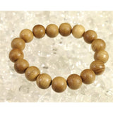 Japanese Natural Chestnut Burl Wood 13mm Bead Bracelet 13.1g (ID:95092)