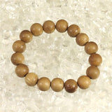 Japanese Natural Chestnut Burl Wood 13mm Bead Bracelet 13.1g (ID:95092)