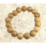 Japanese Natural Chestnut Burl Wood 13mm Bead Bracelet 13.1g (ID:95092)