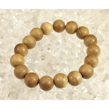 Japanese Natural Chestnut Burl Wood 13mm Bead Bracelet 13.1g (ID:95092)