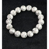 Japanese Natural Tokuyama Granite 12mm Bead Bracelet 41.9g (ID:51037)