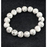 Japanese Natural Tokuyama Granite 12mm Bead Bracelet 41.9g (ID:51037)