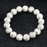 Japanese Natural Tokuyama Granite 12mm Bead Bracelet 41.9g (ID:51037)