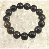Japanese Natural Black Quartz 草入り Quartz Bead Bracelet 14mm 57.7g with Certificate (ID:13402)