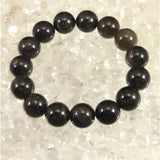 Japanese Natural Black Quartz Grass-included Quartz Bead Bracelet 14mm 57.7g with Certificate (ID:13402)