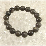 Japanese Natural Brown Quartz Grass included Black Quartz Bead Bracelet 12mm 43.4g with Certificate (ID:63413)