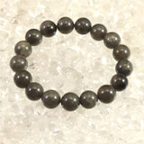 Japanese Natural Brown Quartz Grass included Black Quartz Bead Bracelet 12mm 43.4g with Certificate (ID:63413)