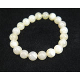 Japanese Natural Chalcedony 10mm Bead Bracelet 30.0g (ID:51862)
